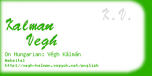 kalman vegh business card